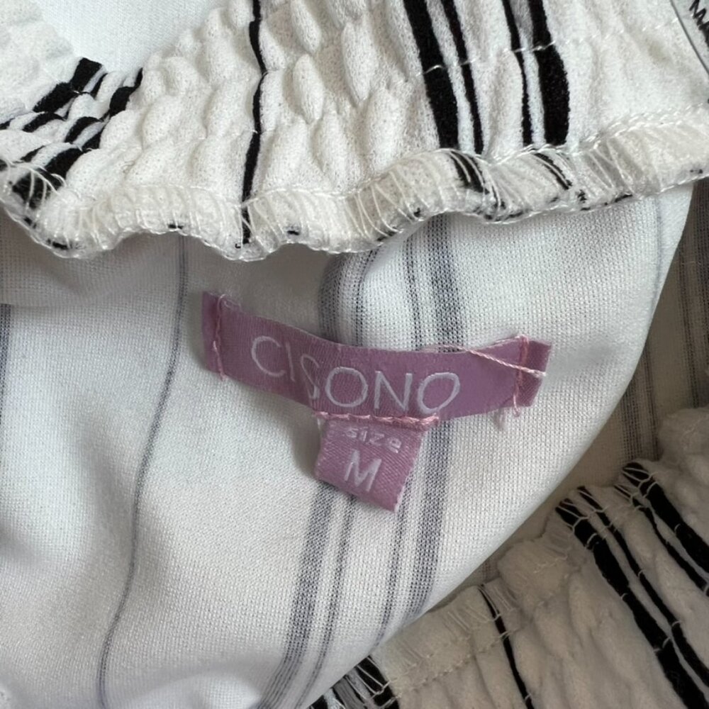 Cisono Jumpsuit Vertical Stripes Drawstring Waist Sleeveless - Picture 10 of 15